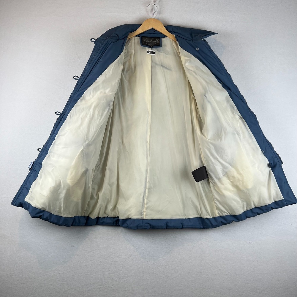 VTG Ms Freddi Quilted Coat Padded Lined Button Front Blue Jacket‎ Size 16 - Picture 7 of 8